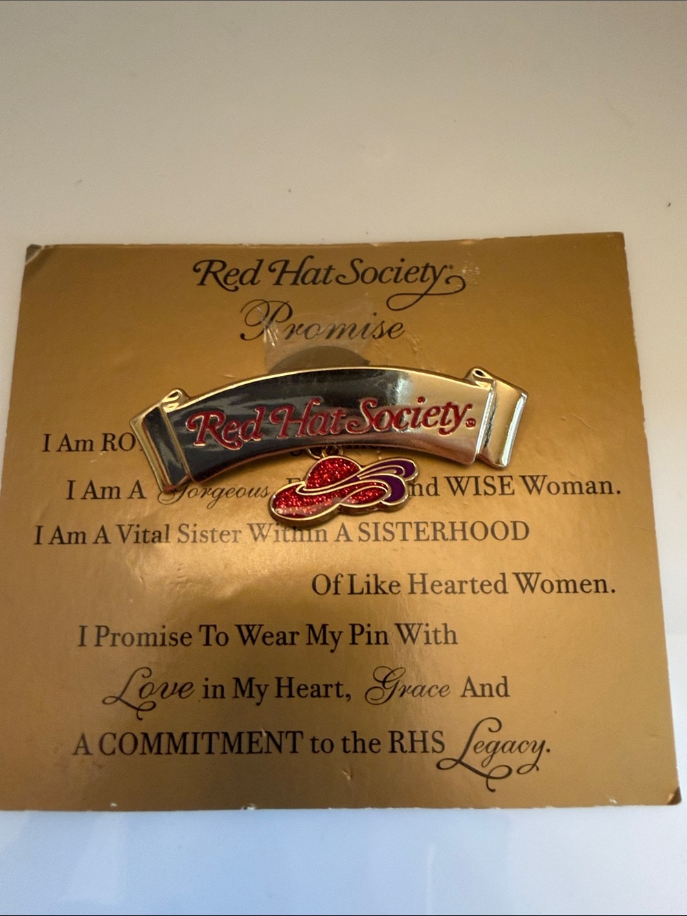 Red Hat Society Vintage 2011 “Promise” Brooch